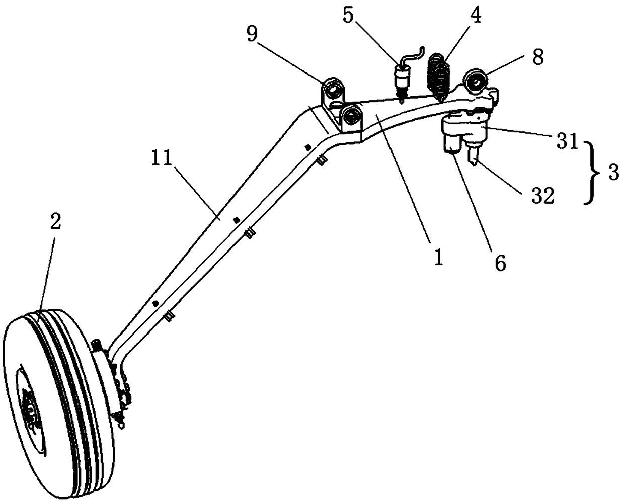 Landing gear cushioning mechanism and landing gear