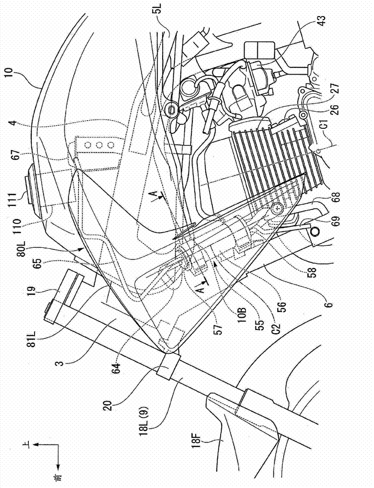 Carbon canister configuration structure of riding type vehicle