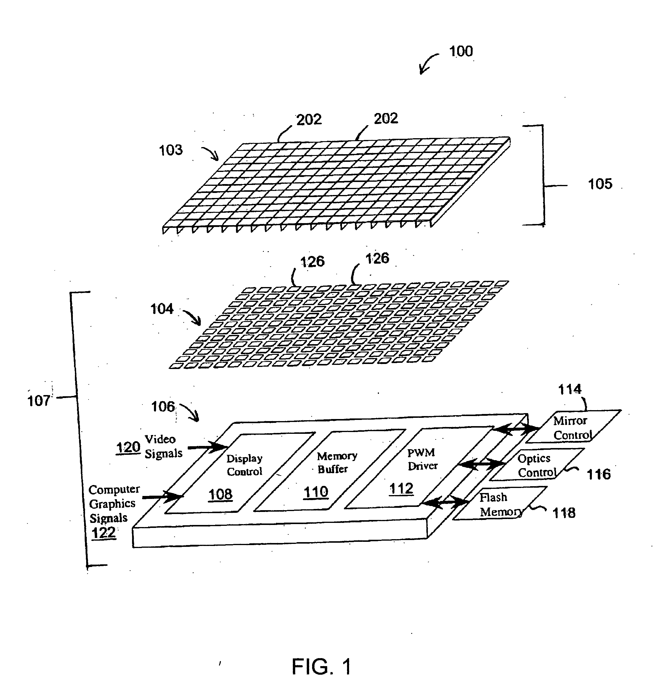 Electrical contact method and structure for deflection devices formed in an array configuration