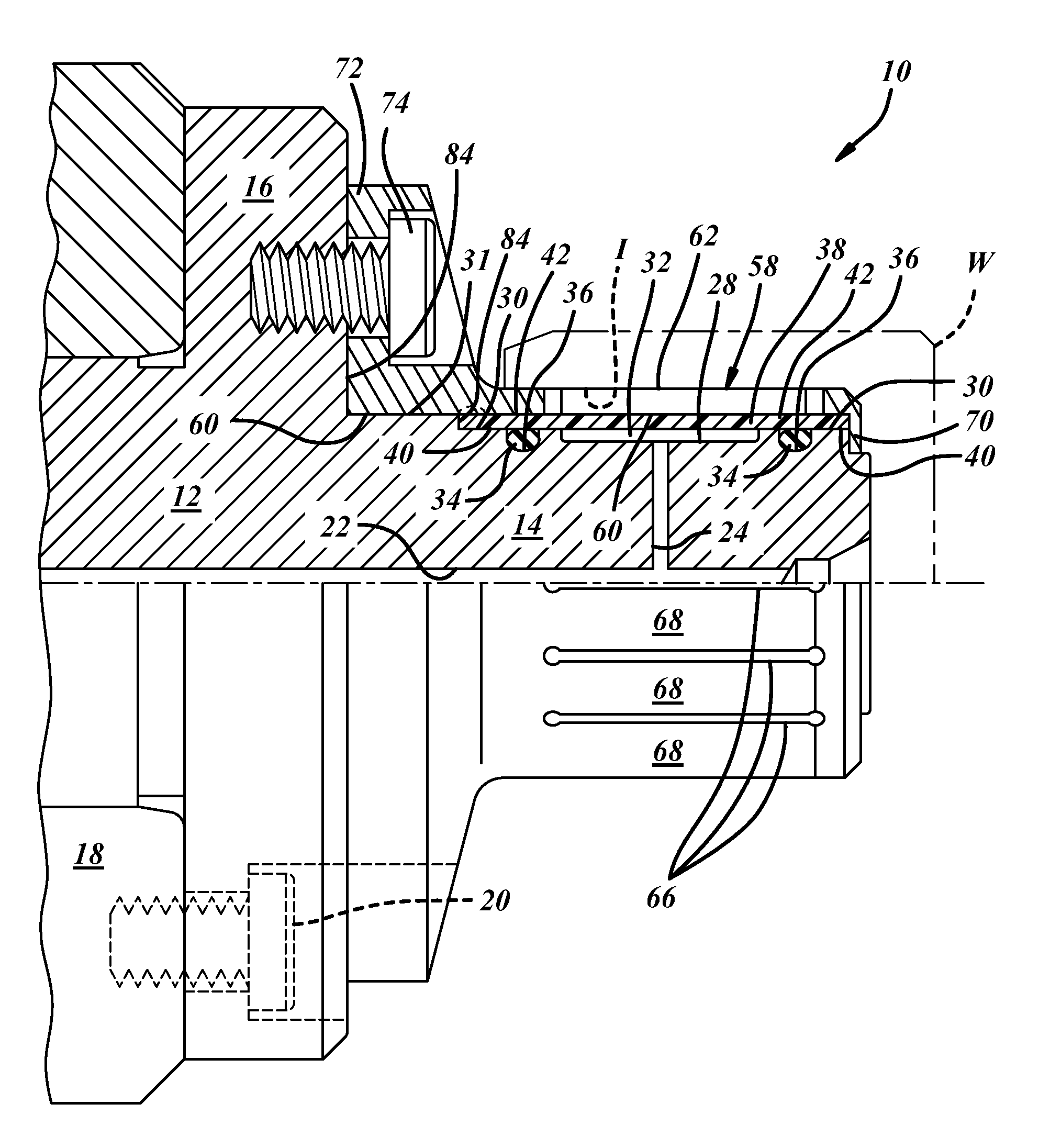 Fluid-actuated workholder with a collet driven by a soft and thin bladder