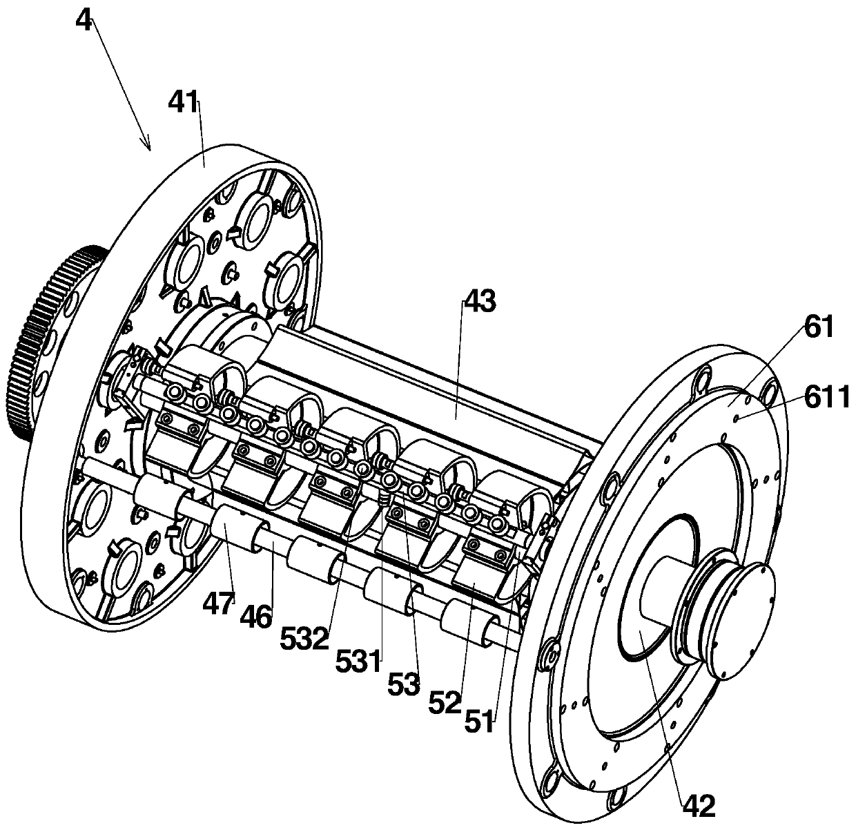 Paper bag transfer mechanism of feeding device