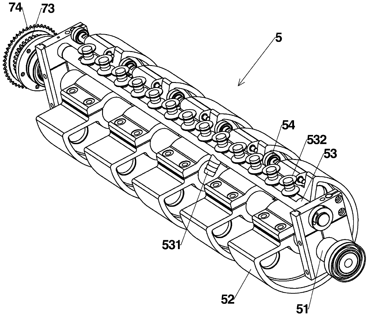 Paper bag transfer mechanism of feeding device