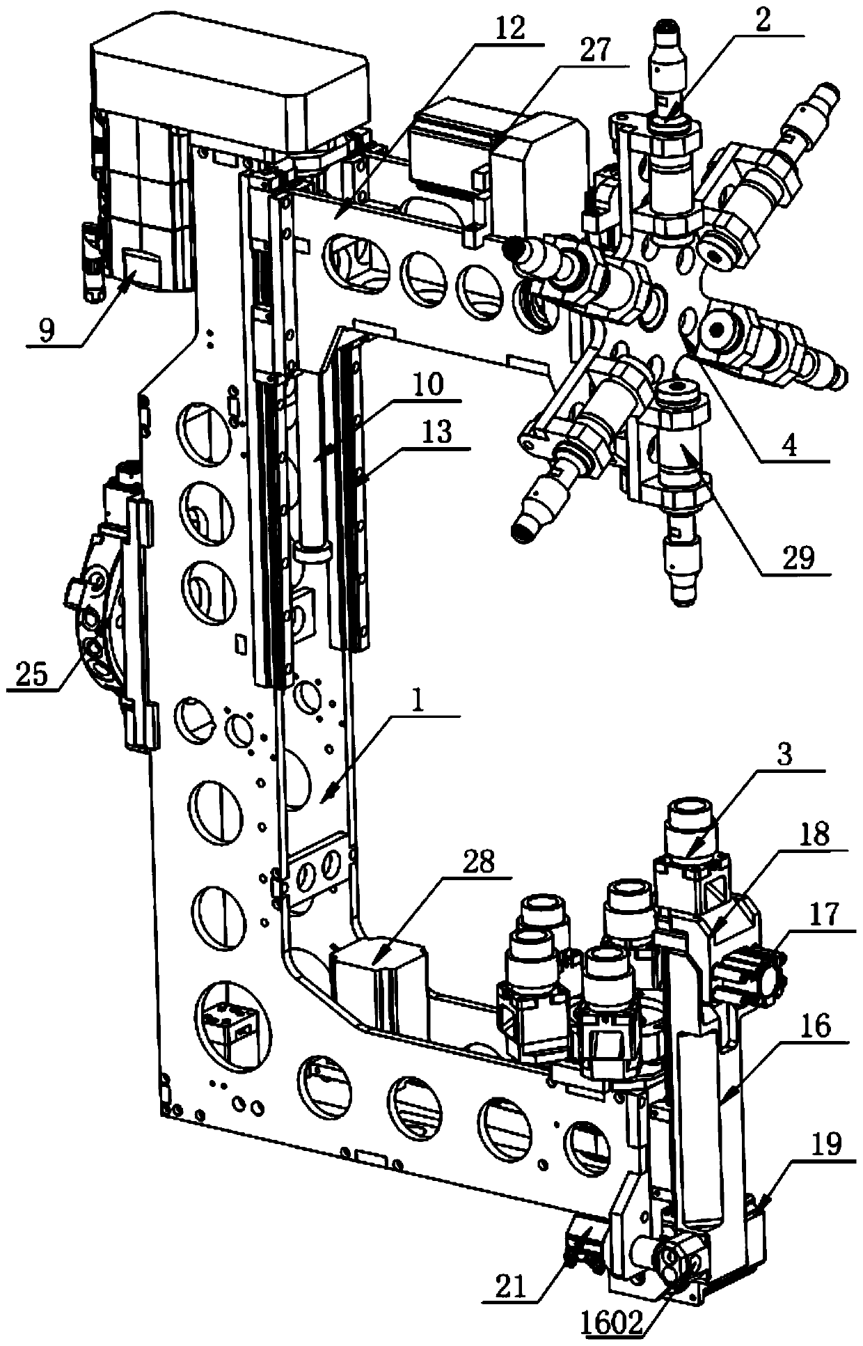 Six-head automatic switching punching module