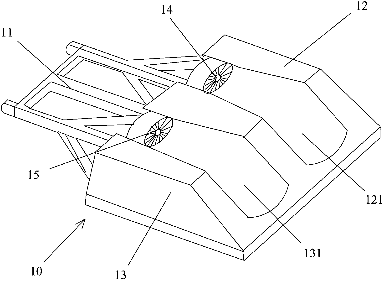 Floating plate device for wave-collecting generating system