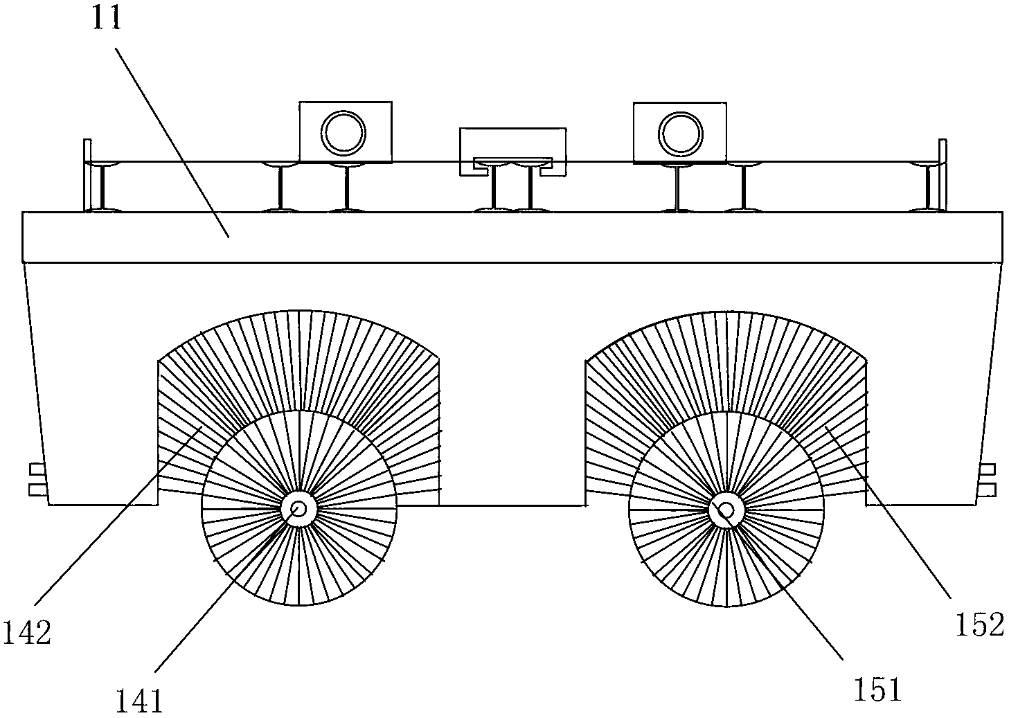 Floating plate device for wave-collecting generating system