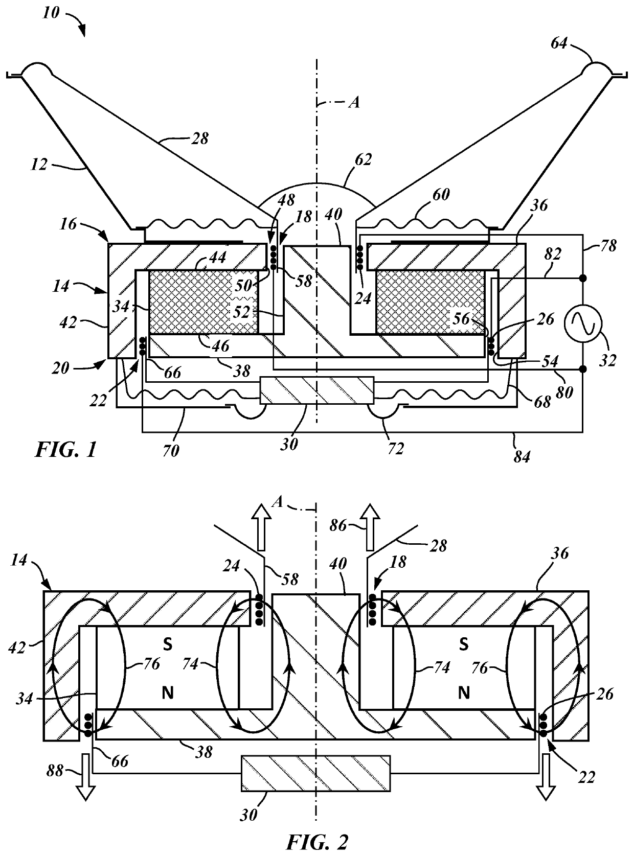 Vibration reduction moving coil speaker