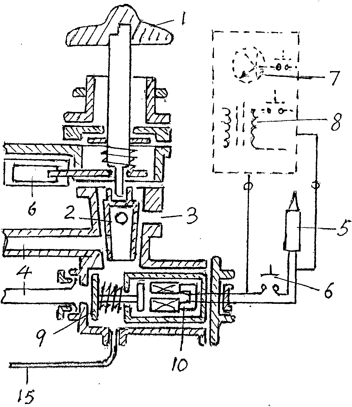 Method for serially connecting valves and improving burner into gas cooker capably of controlling temperature and intensifying fire to form vigorous fire