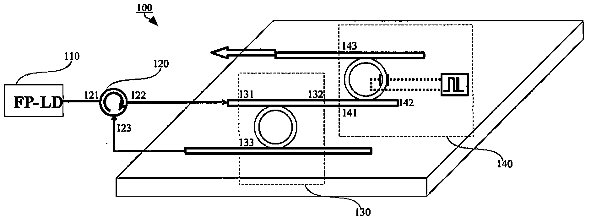 Adjustable-wavelength emitter for TWDM-PON and light network path unit