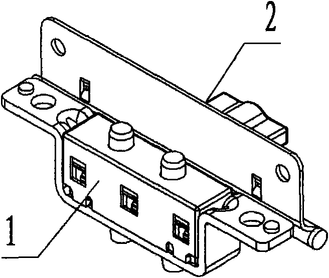 Built-in double pin locking device of sliding rail of automobile seat