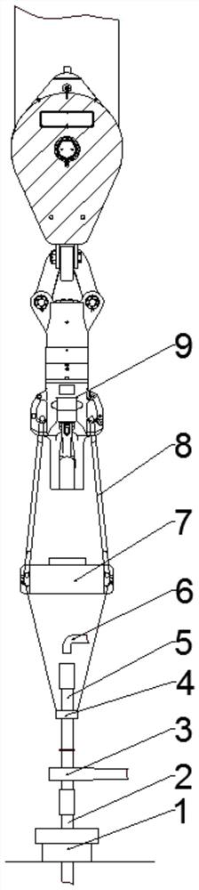 Device and method for running casing operation by using turnbuckle faucet