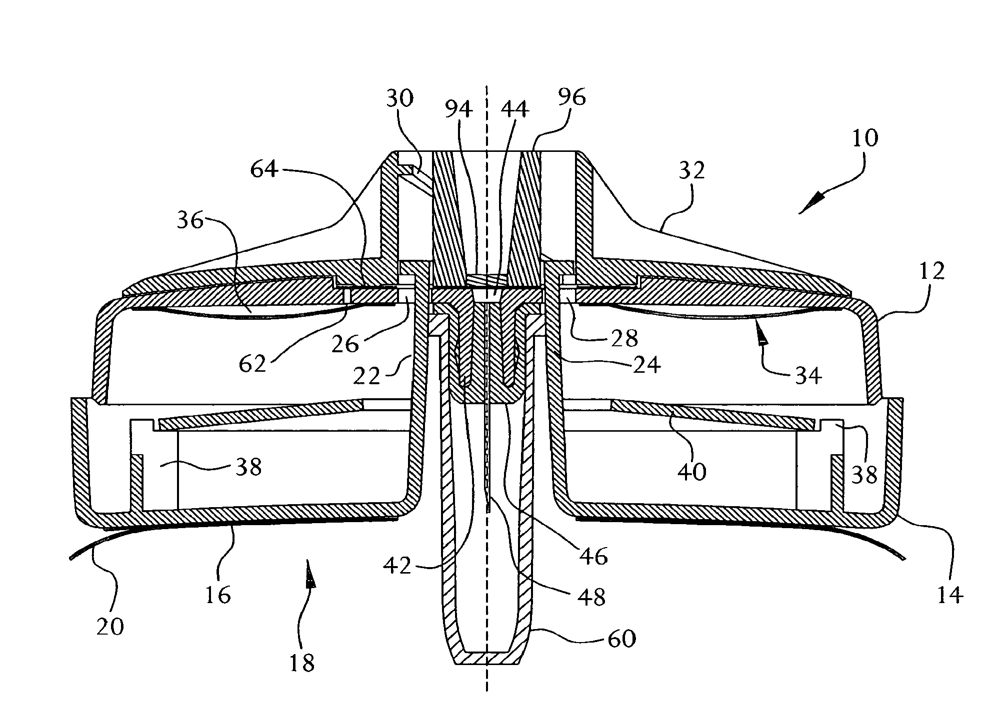 Constant rate fluid delivery device with selectable flow rate and titratable bolus button