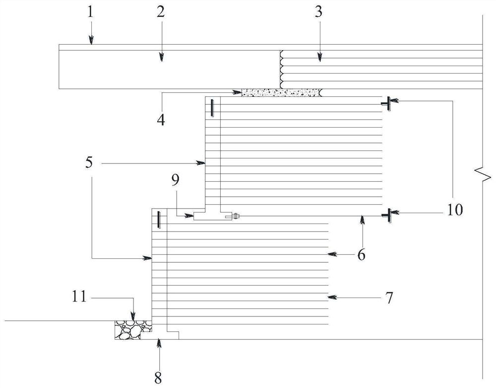 A double-stage reinforced soil abutment with densely arranged reinforcements and its construction method