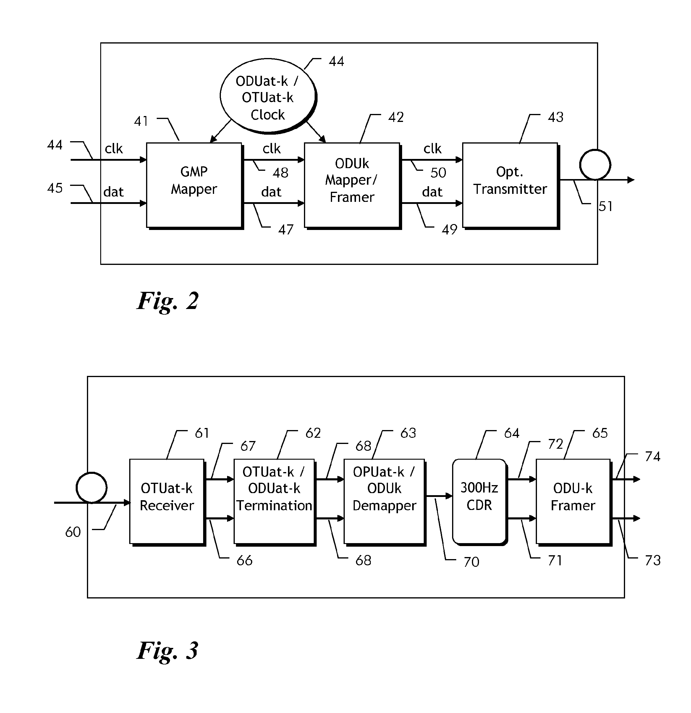 Method and apparatus for transmitting an asynchronous transport signal over an optical section