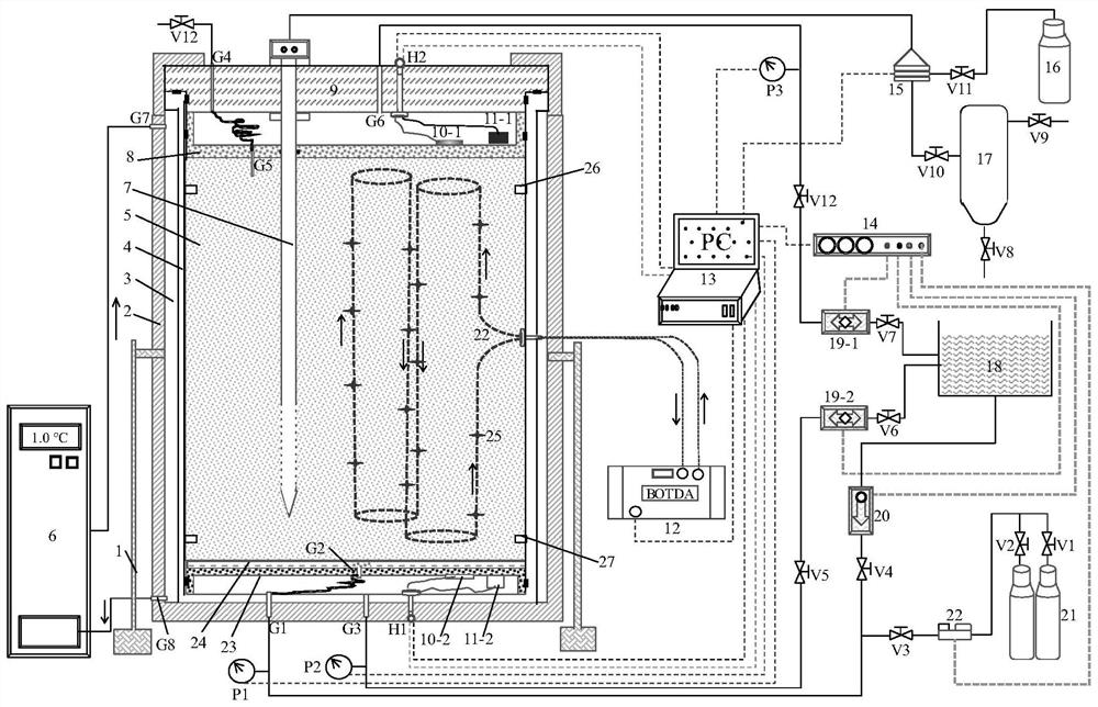 A device and method for measuring subsidence deformation field of hydrate reservoir