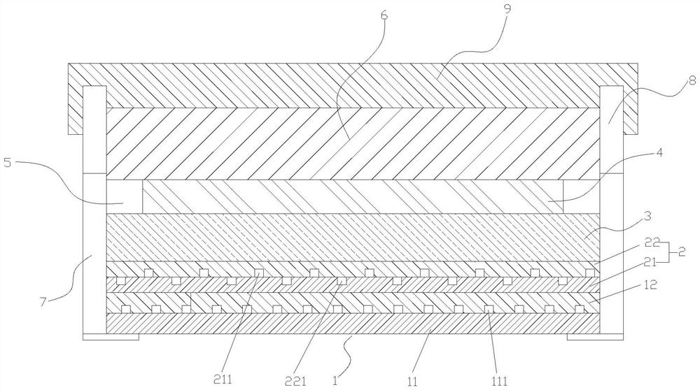 Flexible OLED display panel with fluorescent light-emitting layer