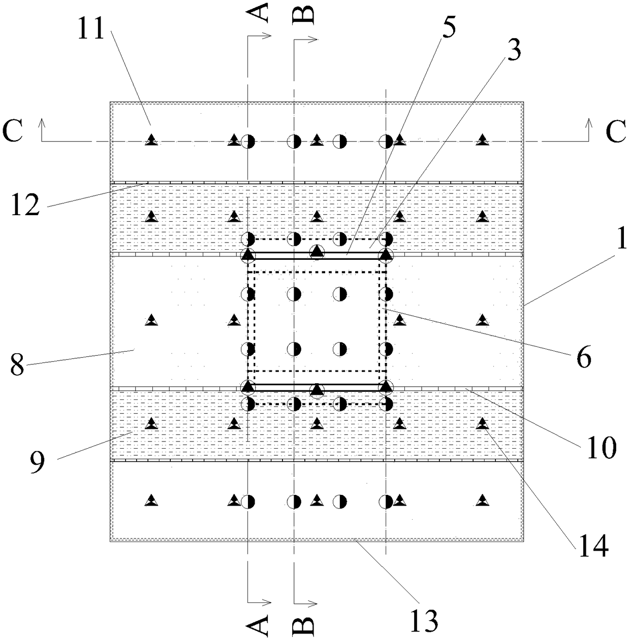 A water immersion load test method for a strip foundation model