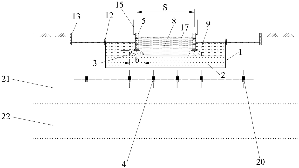 A water immersion load test method for a strip foundation model