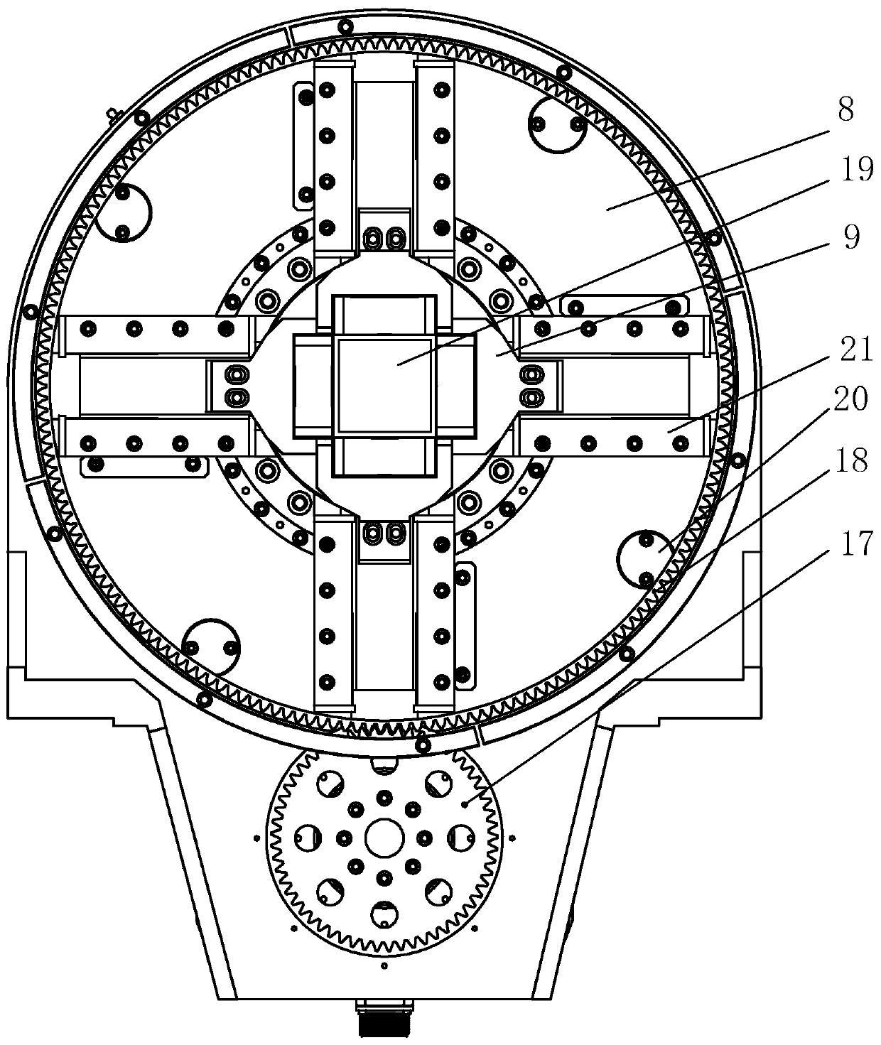 Automatic pipe centering clamping and rotating device for laser cutting