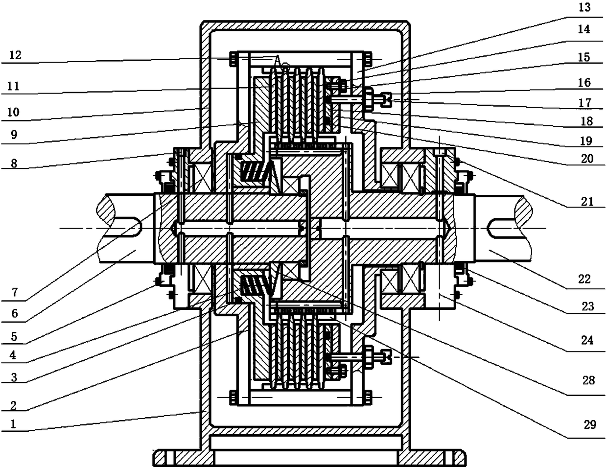 A hydraulic viscous transmission test device with controllable friction plate quantity and oil film thickness