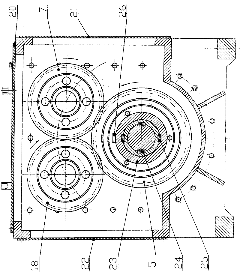 Planet speed reduction driving mechanism