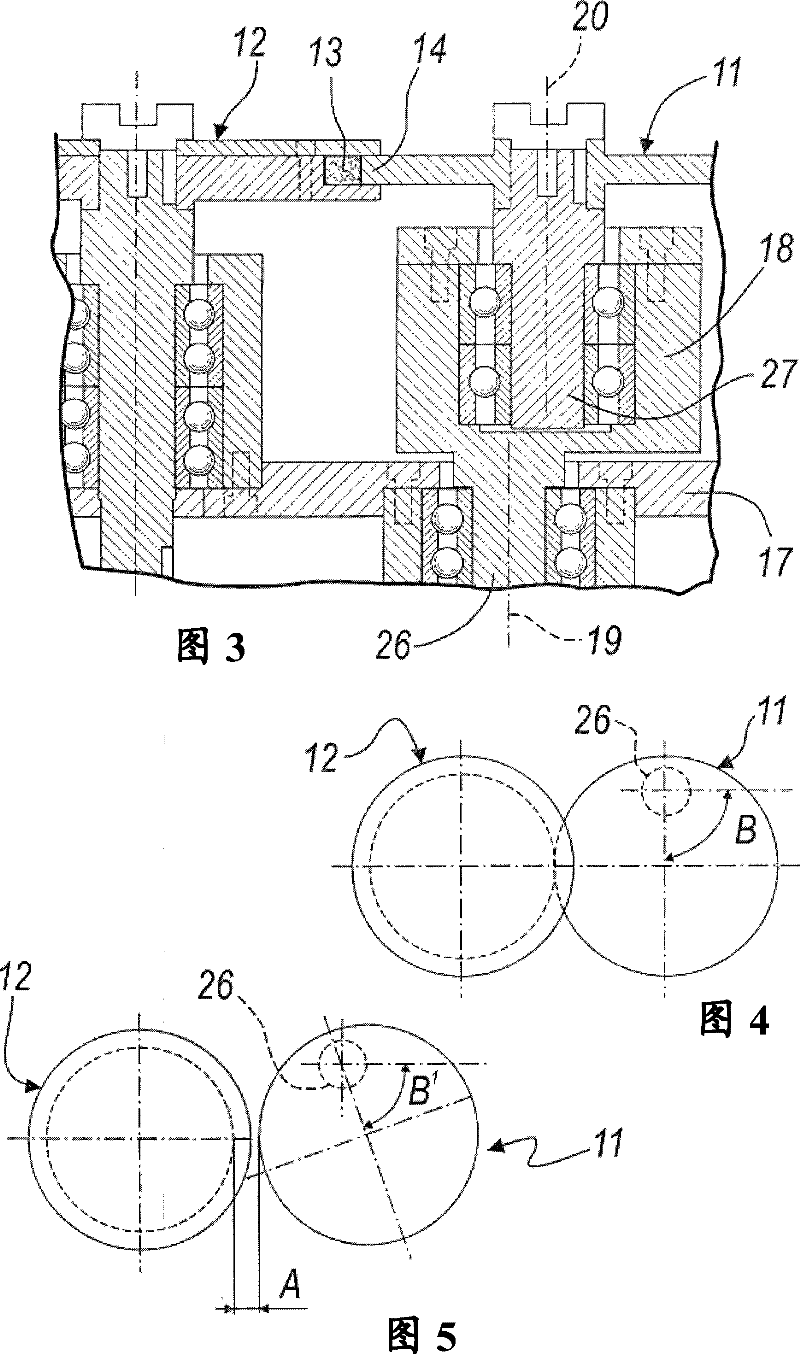 Device for measuring volume change of at least one textile fiber band