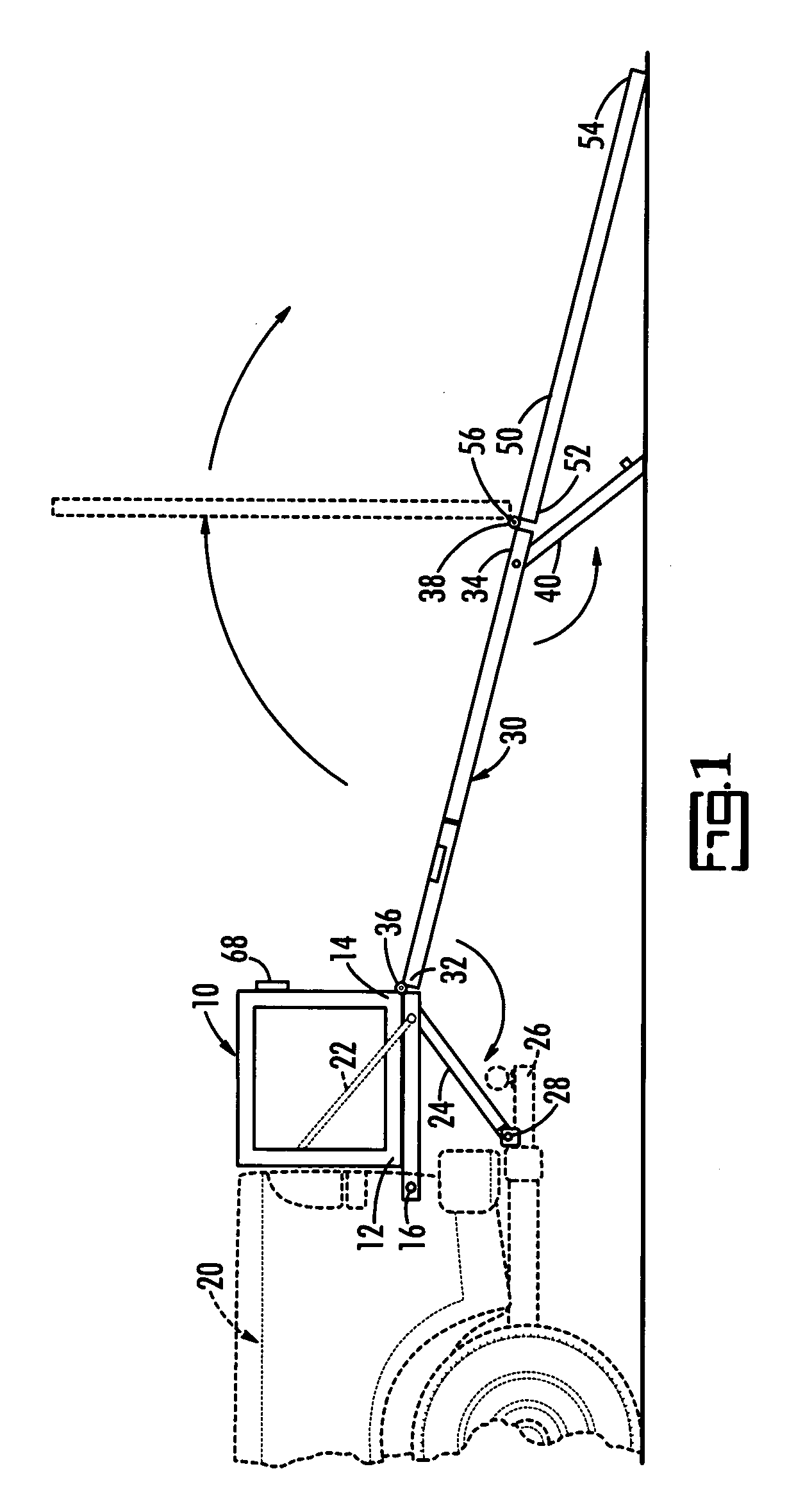 Cargo area extending foldable loading ramp