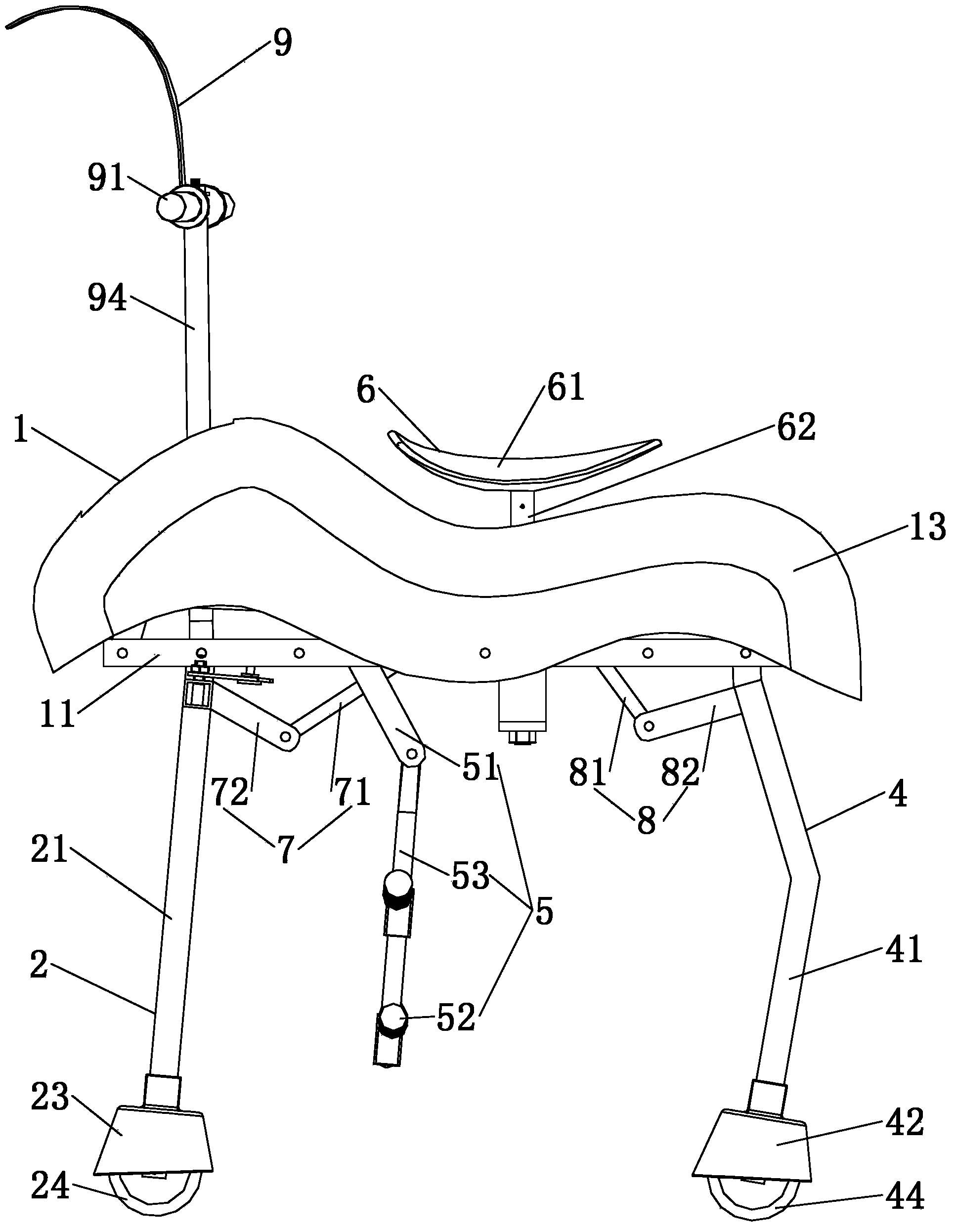 Ridable quadruped-like running toy