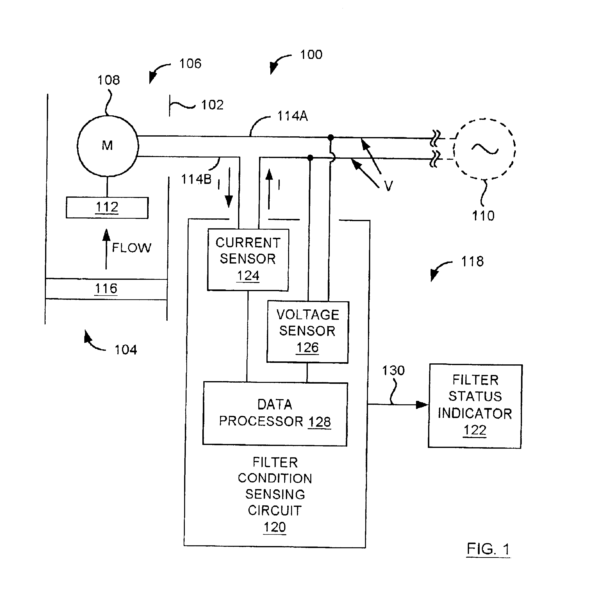 System and method for monitoring and indicating a condition of a filter element in a fluid delivery system