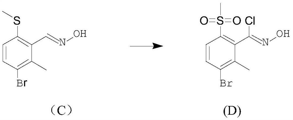 Preparation method of 3-[3-bromo-2-methyl-6-(methylsulfonyl) phenyl]-4, 5-dihydroisoxazole