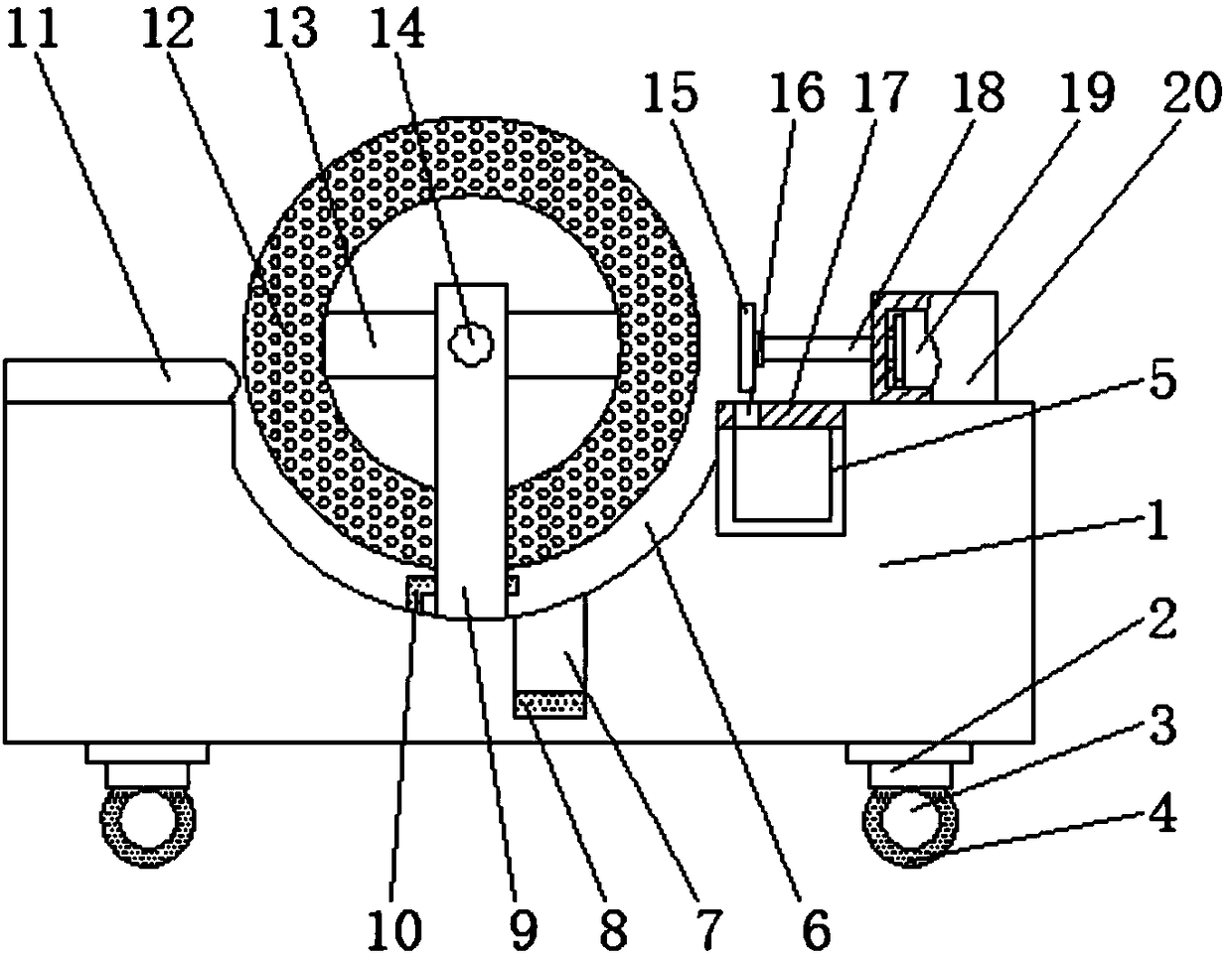 Brake gasket polishing device capable of collecting polishing chips