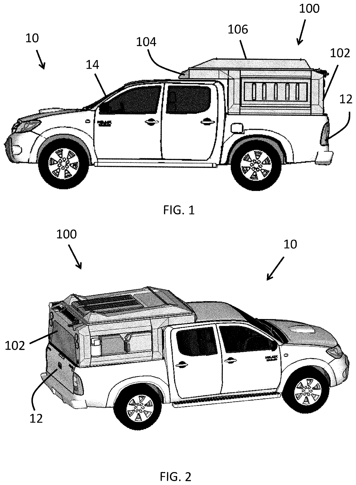 Pop-up camper shell for pickup truck and vehicle roof