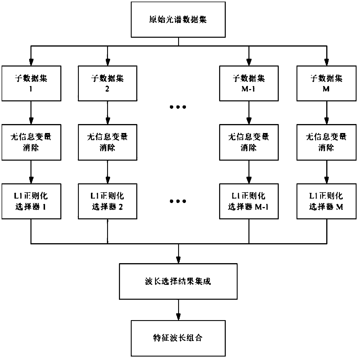 Infrared spectrum wavelength selection method based on integrated L1 regularization