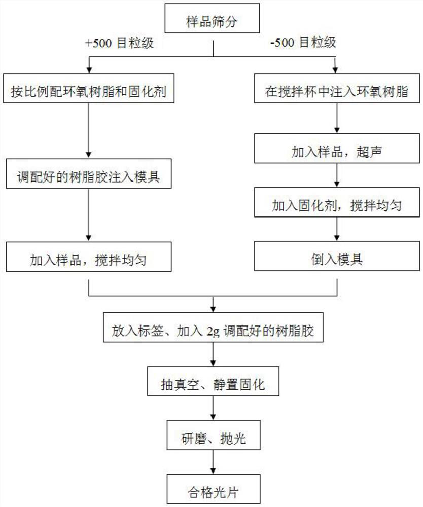 Method for preparing MLA test resin polished section from collophanite powder sample