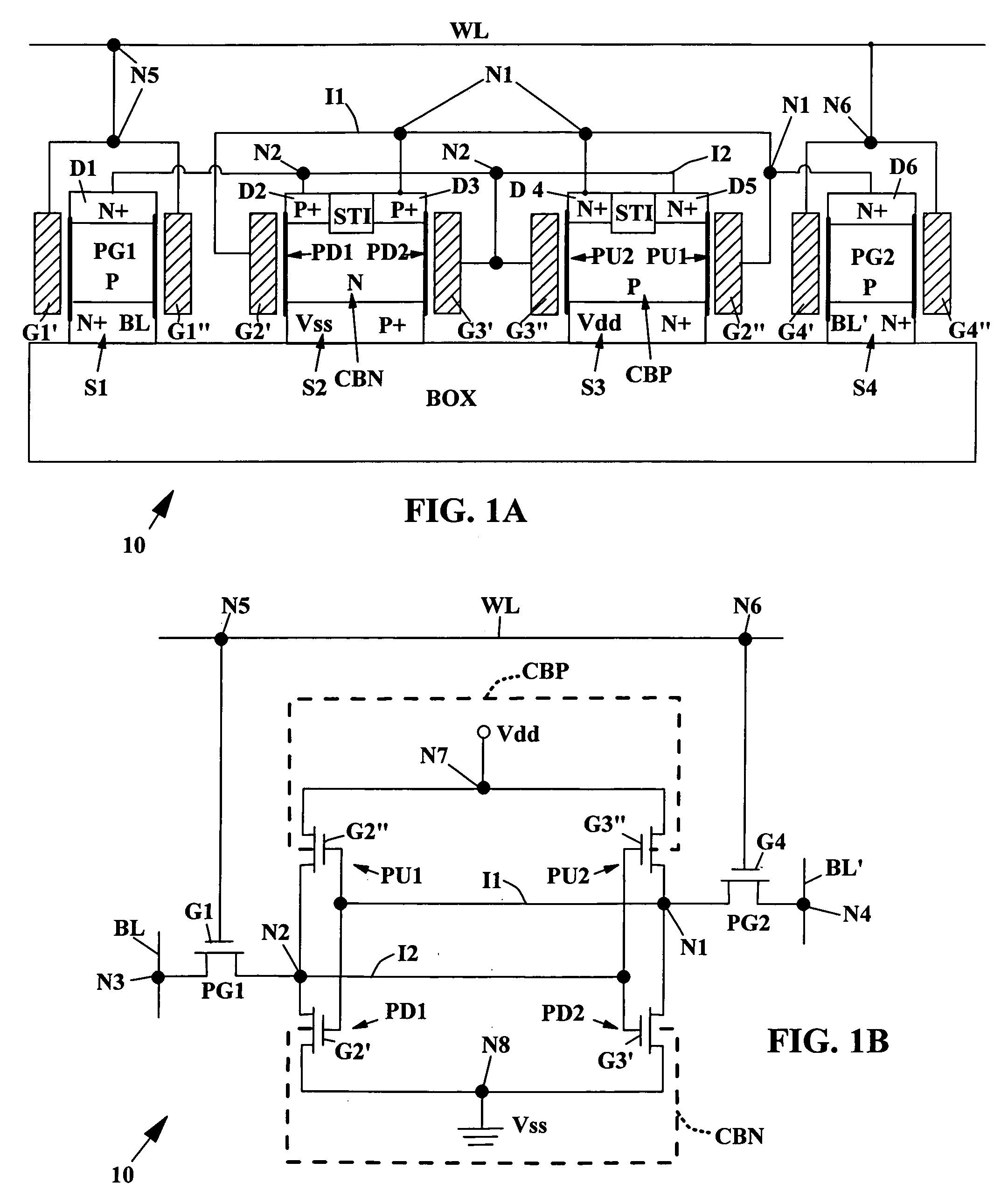 Vertical MOSFET SRAM cell