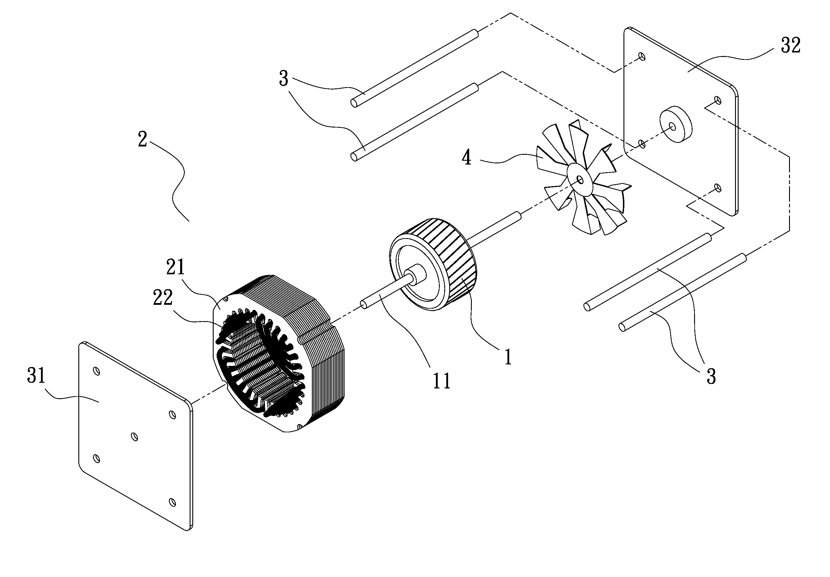 Ac low-voltage induction motor