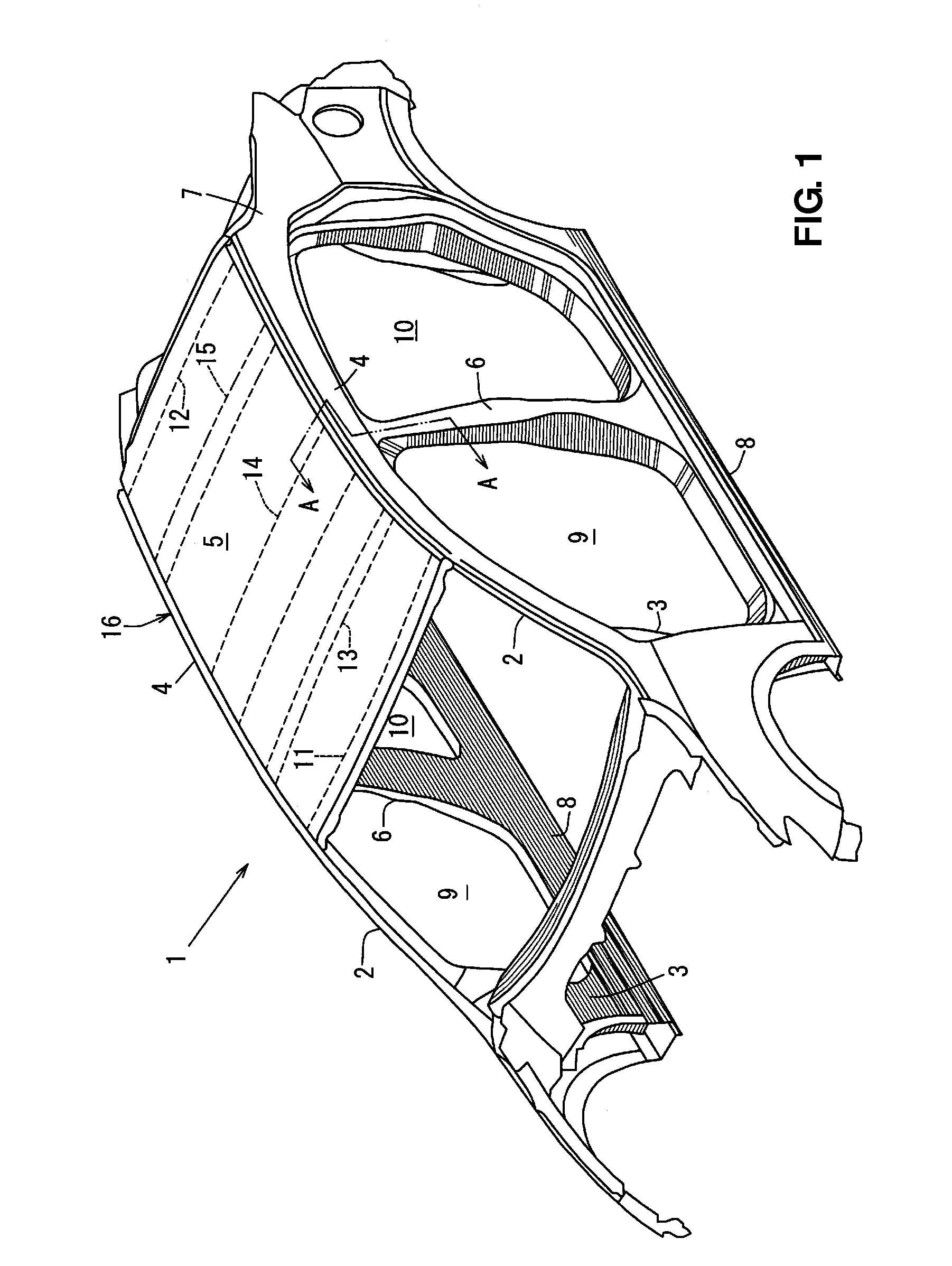 Upper vehicle-body structure of vehicle