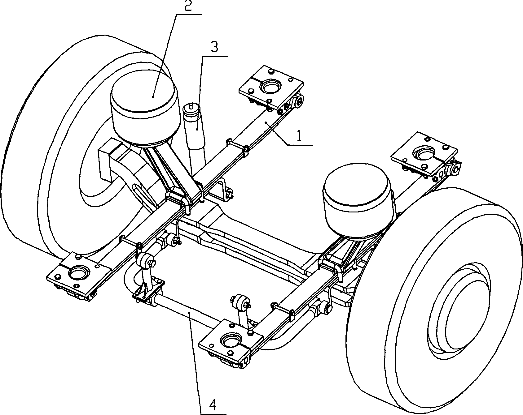 Special combined front suspension for large-scale bus