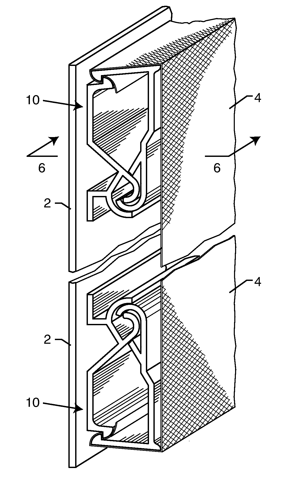 Track assembly for supporting fabrics