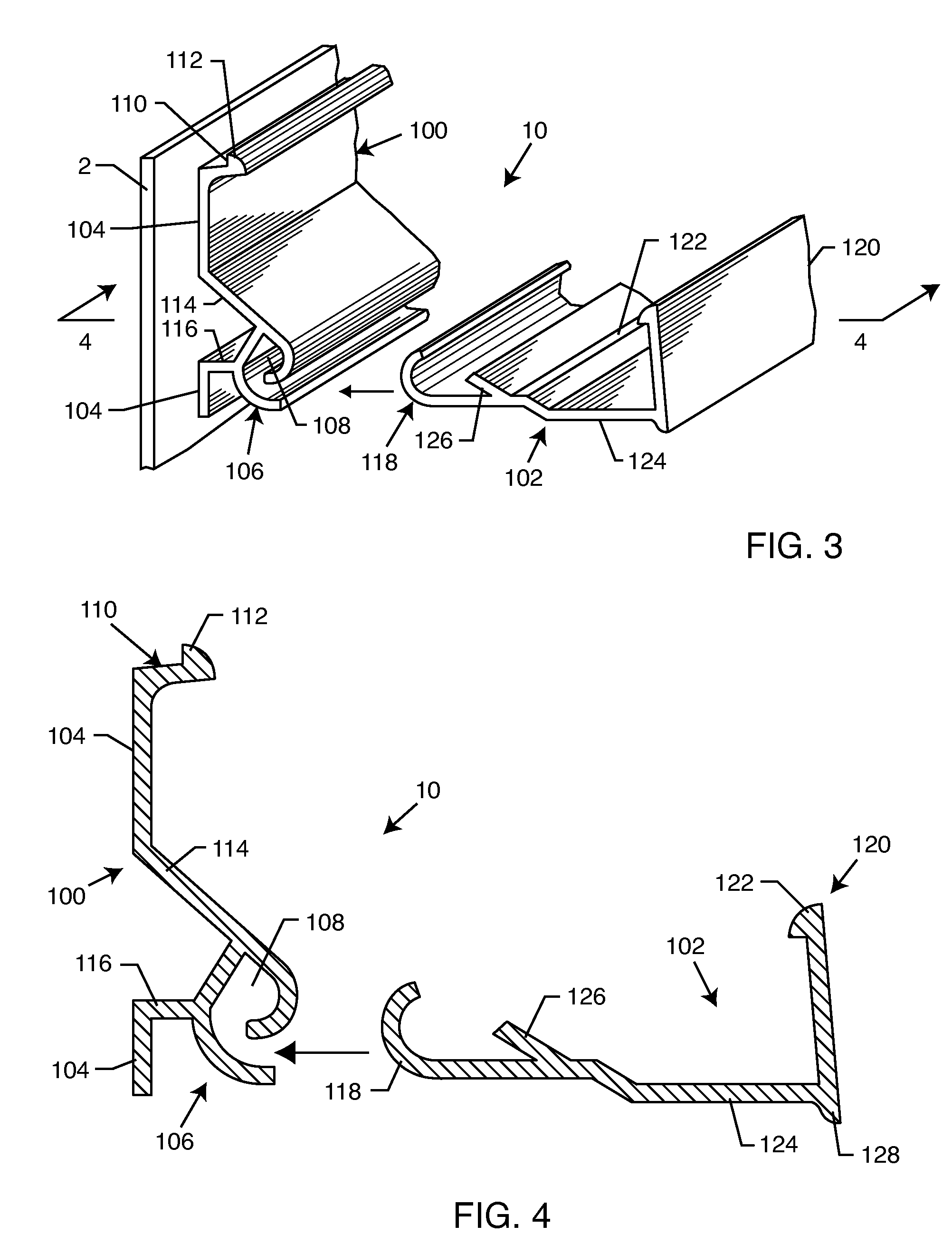 Track assembly for supporting fabrics