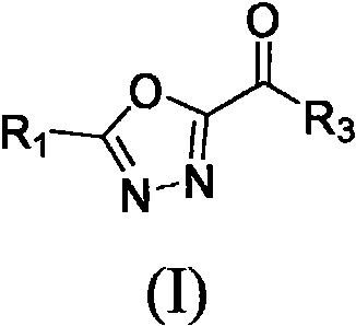 Heterocyclic substituted 1, 3, 4-oxadiazole hydrazide compound and preparation method and application thereof