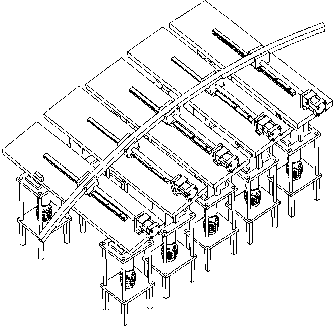 Stretching-compression combined type flexible three-dimensional section material stretch-bend forming process and device