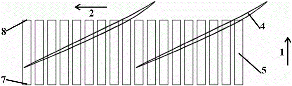 Design for transonic axial fan blade angular seam casing treatment structure