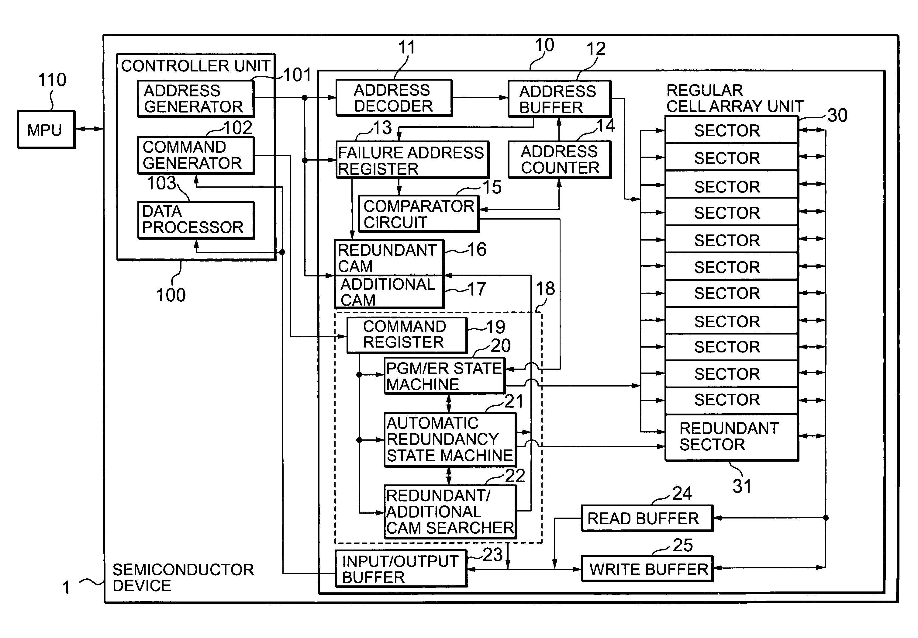 Semiconductor device and program data redundancy method therefor