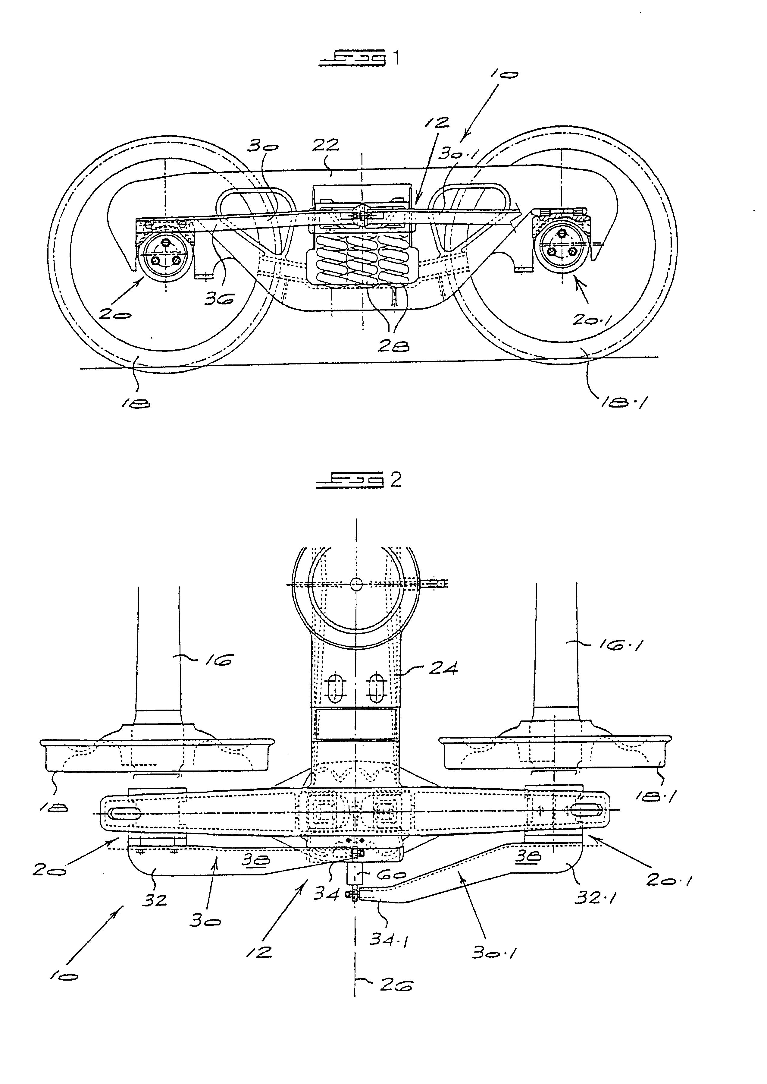 Self-steering bogies