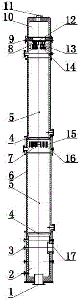 Graphite concentrated hydrochloric acid production absorption tower