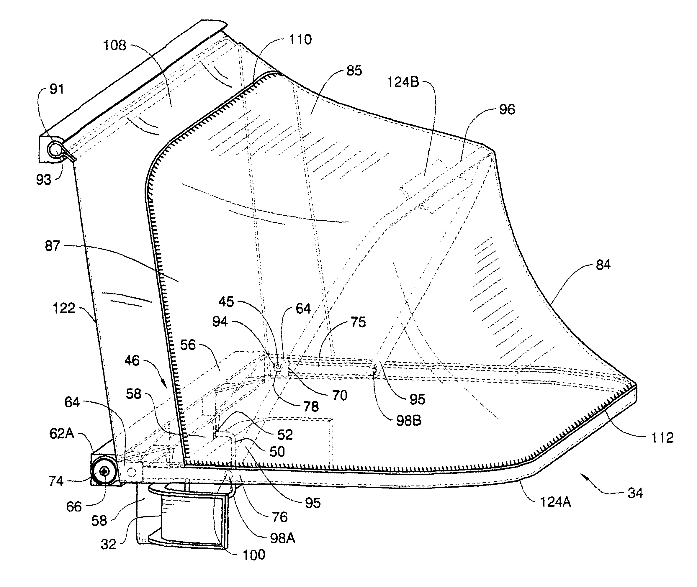 Golf cart rearwardly extending canopy cover