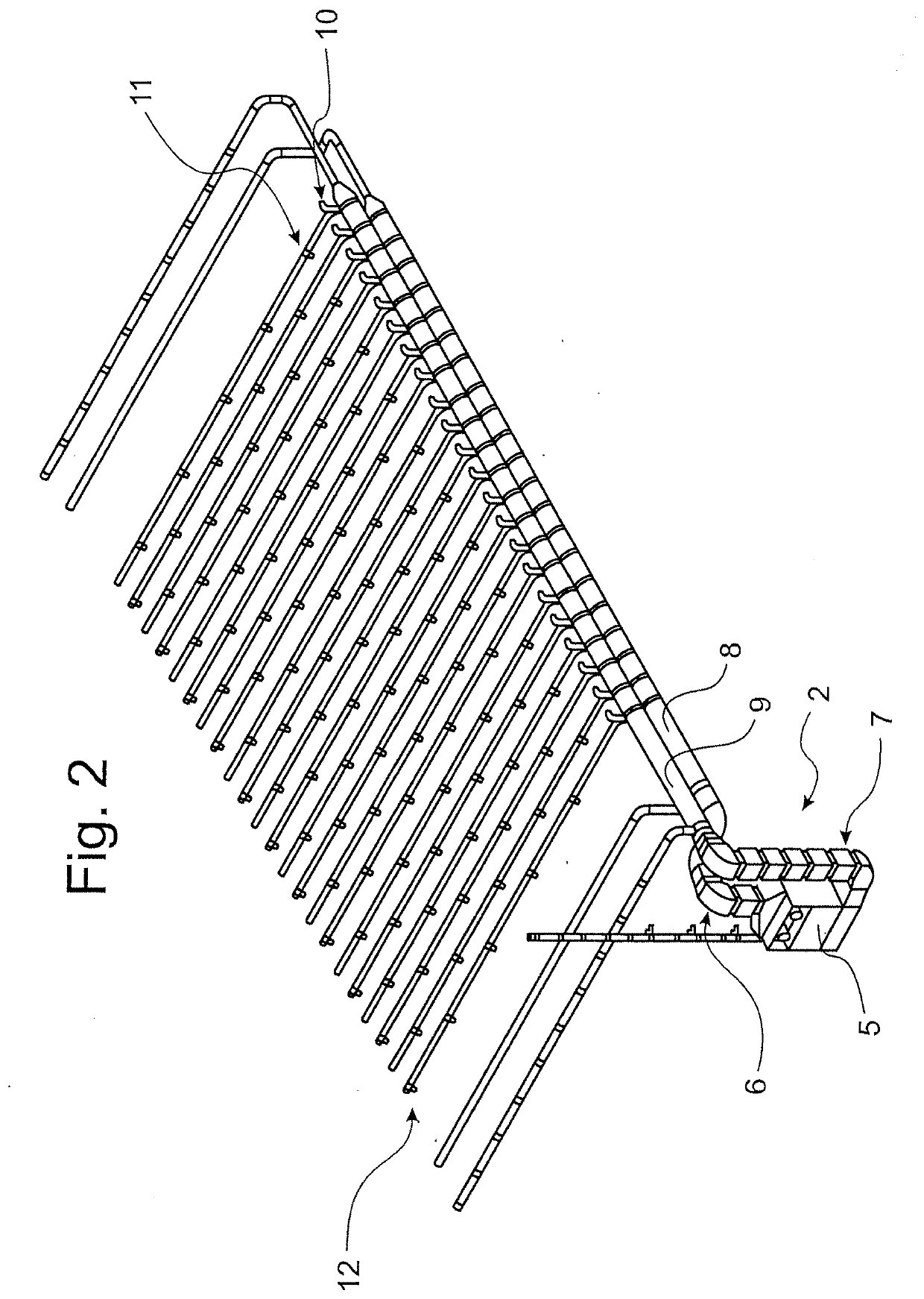 Device for storing objects, in particular for curing objects made of concrete, under defined temperature conditions and humidity conditions