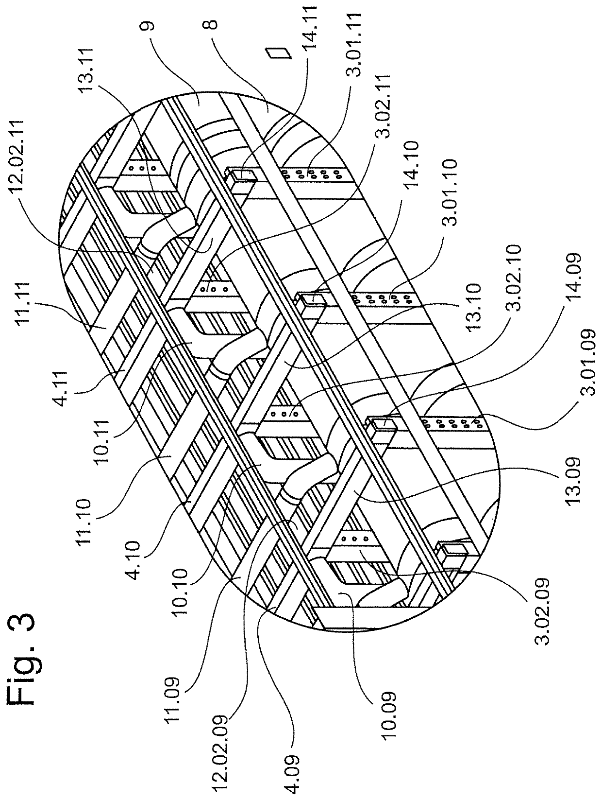 Device for storing objects, in particular for curing objects made of concrete, under defined temperature conditions and humidity conditions