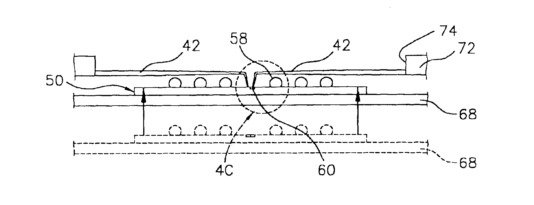 Semiconductor component having test contacts