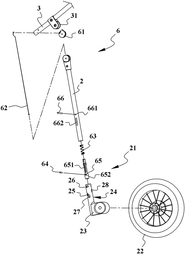 Flat folding mechanism for front and rear wheel sets of baby stroller